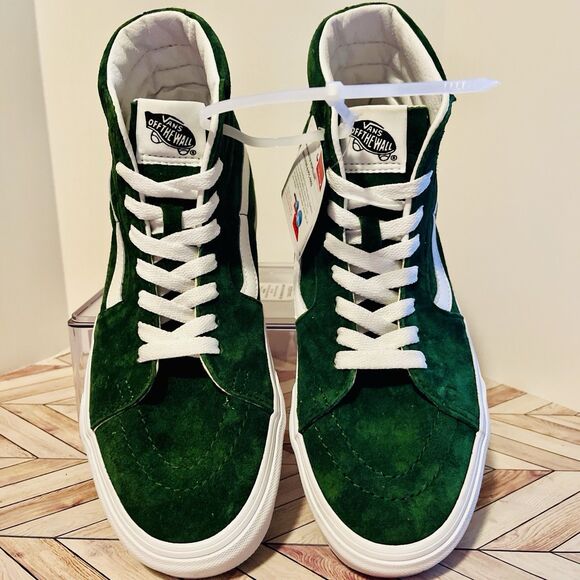 Vans Sk8-Hi Suede HeiQ M 6.5 W 8 Green Sneakers Water Repellent Protection - Picture 3 of 8